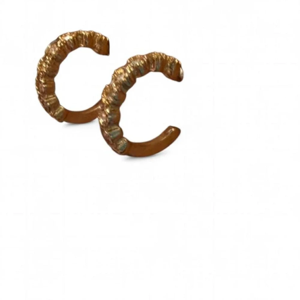 Gold Tone Rhinestone Huggie Hoop Earrings‎